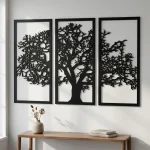 3 Parçalı Modern Ağaç Duvar Dekoru