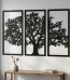3 Parçalı Modern Ağaç Duvar Dekoru
